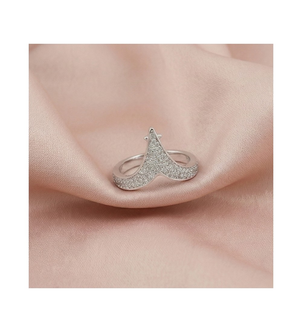 Silver Crown Ring – Pavé CZ Tiara Design in Silver Finish