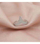 Silver Crown Ring – Pavé CZ Tiara Design in Silver Finish