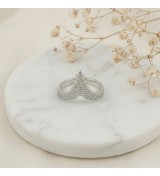 Silver Crown Ring – Pavé CZ Tiara Design in Silver Finish