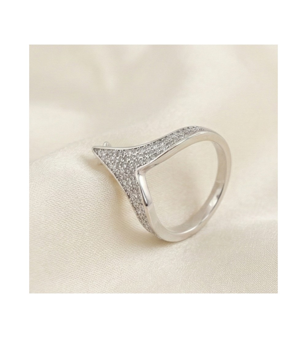 Silver Crown Ring – Pavé CZ Tiara Design in Silver Finish