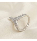 Silver Crown Ring – Pavé CZ Tiara Design in Silver Finish