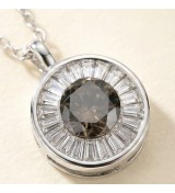 Round Halo Pendant Necklace – Rose Gold and SIlver