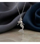 Mermaid Pendant Necklace – Silver Finish