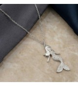 Mermaid Pendant Necklace – Silver Finish