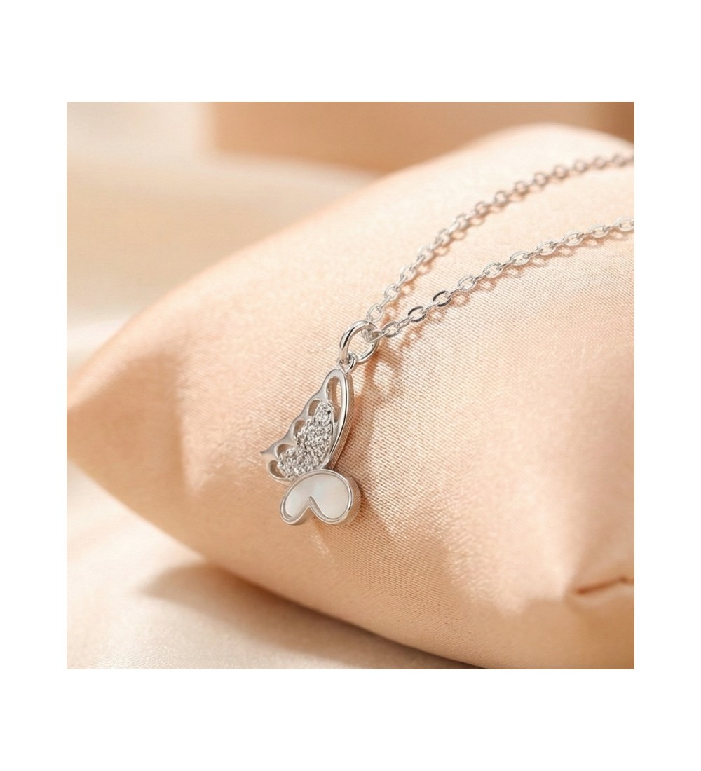 Butterfly Pendant Necklace – Silver Finish