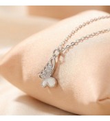 Butterfly Pendant Necklace – Silver Finish