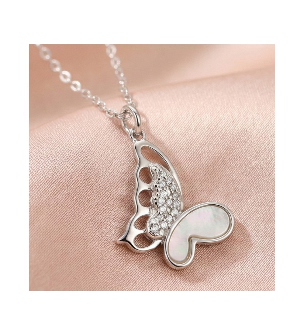 Butterfly Pendant Necklace – Silver Finish