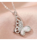 Butterfly Pendant Necklace – Silver Finish