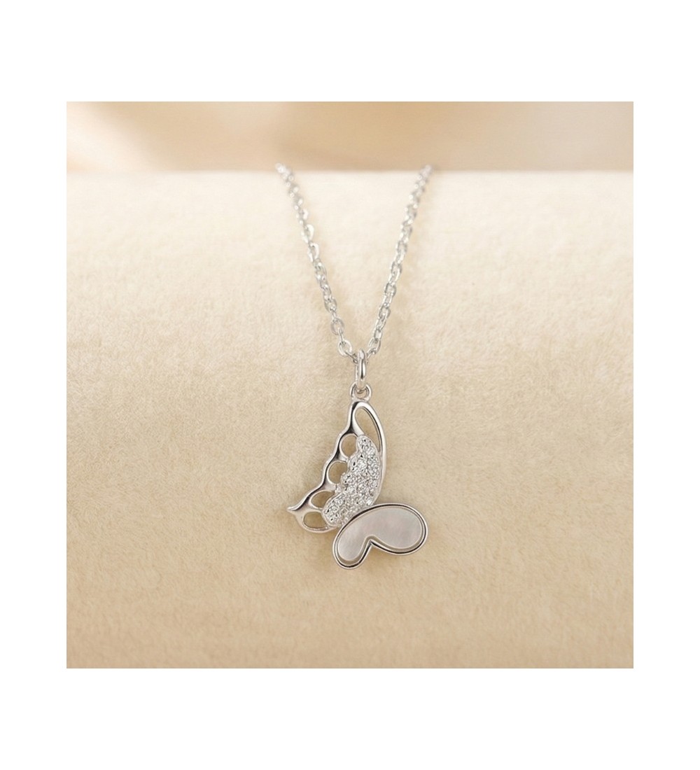 Butterfly Pendant Necklace – Silver Finish