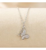 Butterfly Pendant Necklace – Silver Finish