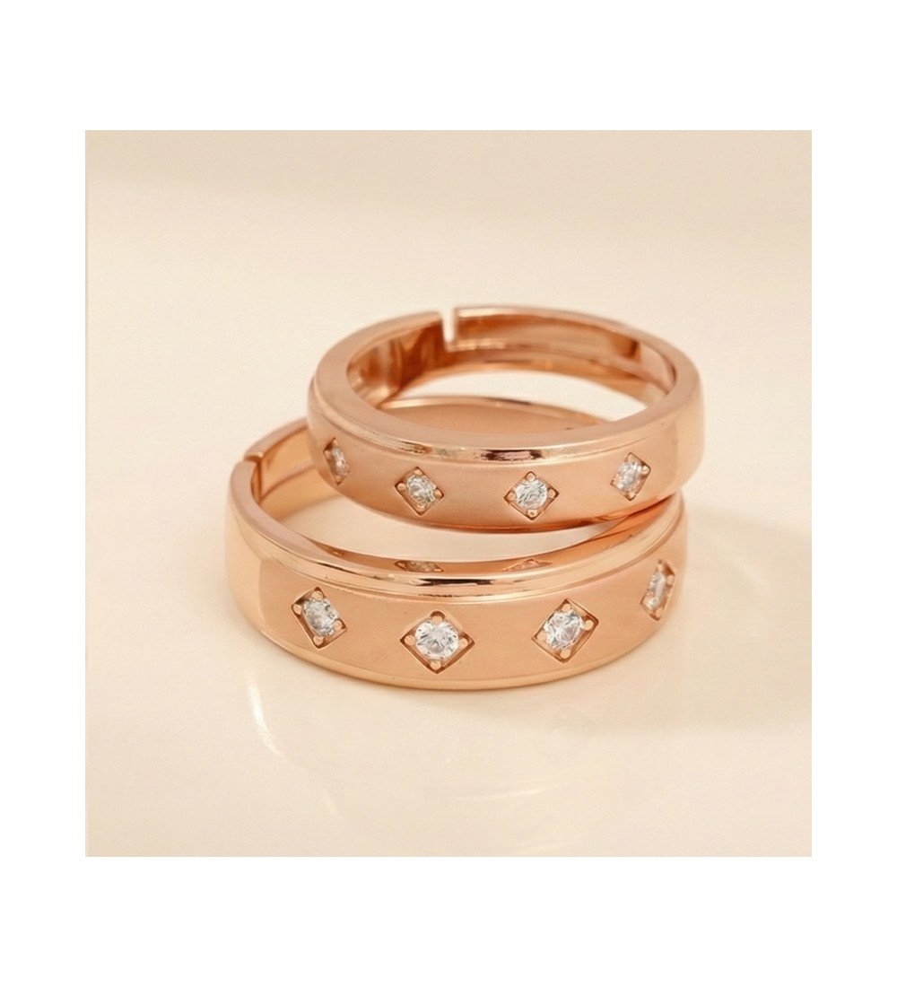 Solumate Couple Band – Rose Gold Plated Pair Rings | Matching Couple Rings