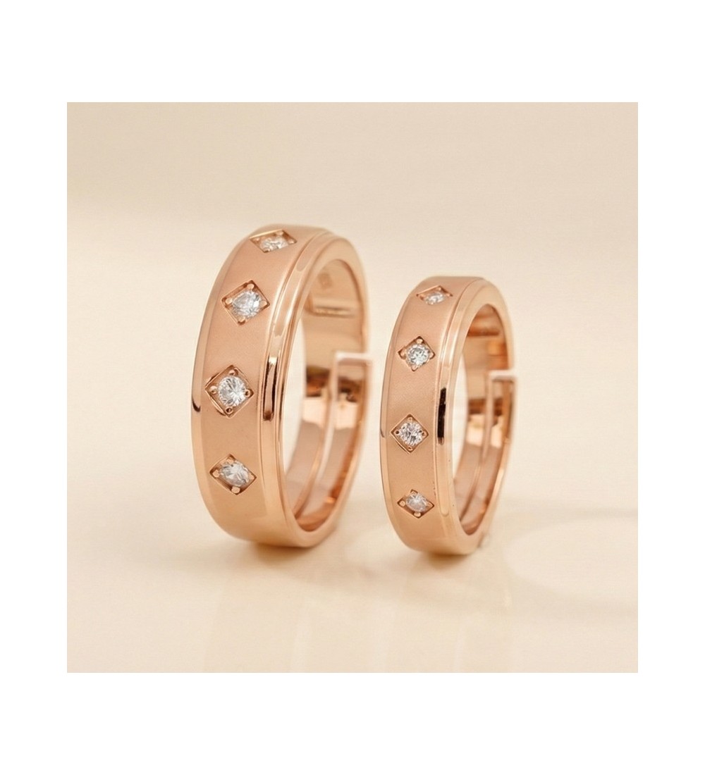 Solumate Couple Band – Rose Gold Plated Pair Rings | Matching Couple Rings