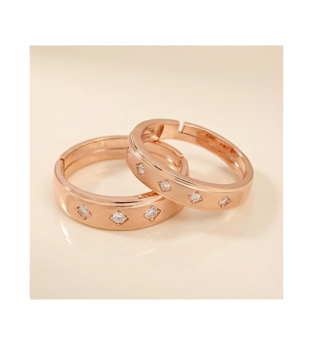 Solumate Couple Band – Rose Gold Plated Pair Rings | Matching Couple Rings