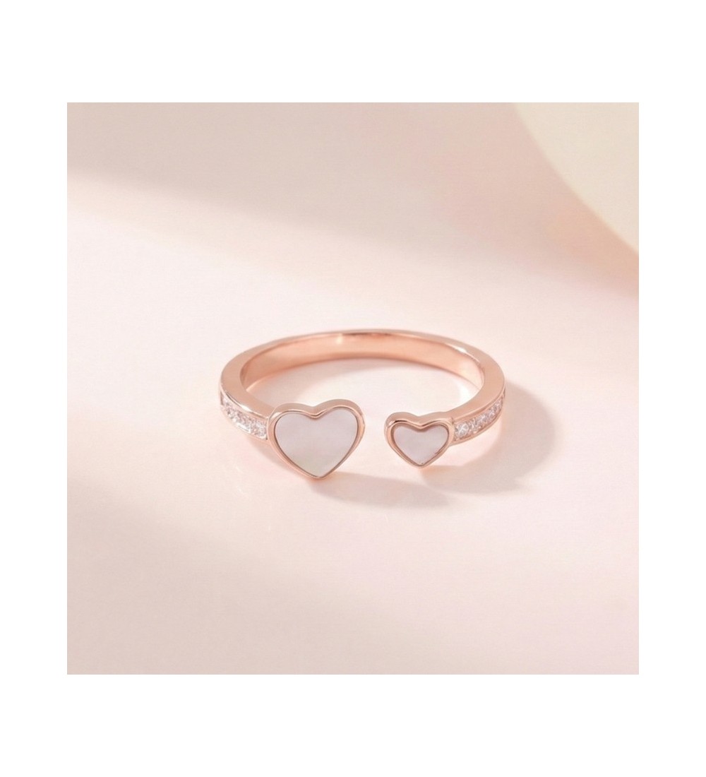 Heartful Bond Ring – Silver & Rose Gold
