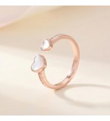 Heartful Bond Ring – Silver & Rose Gold