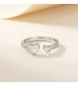 Heartful Bond Ring – Silver & Rose Gold