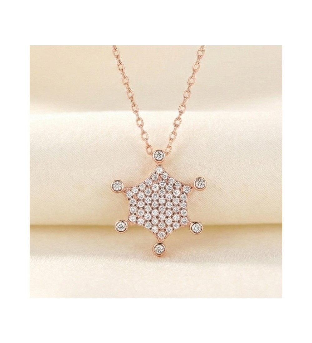 Starburst Pendant Necklace – Silver Finish