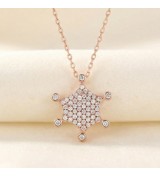 Starburst Pendant Necklace – Silver Finish