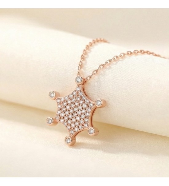 Starburst Pendant Necklace – Silver Finish