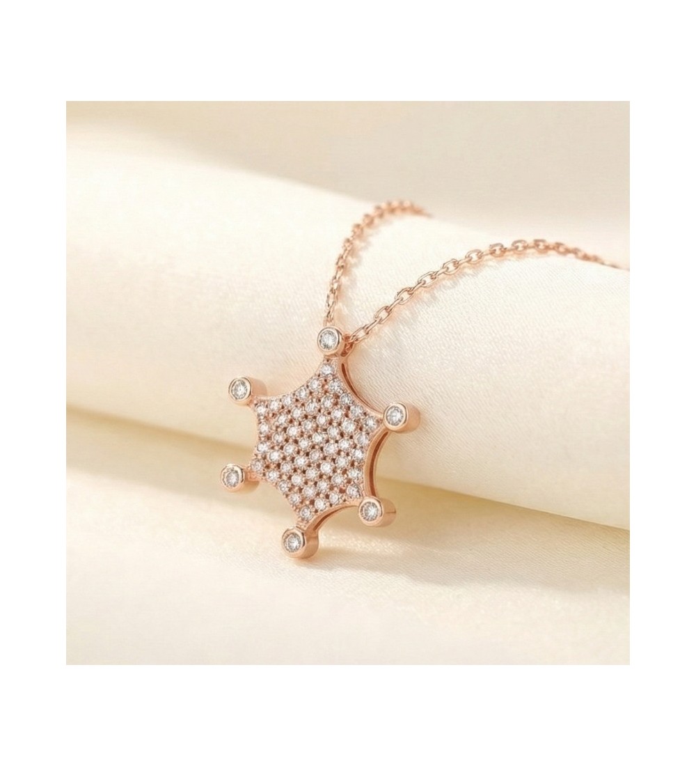 Starburst Pendant Necklace – Silver Finish