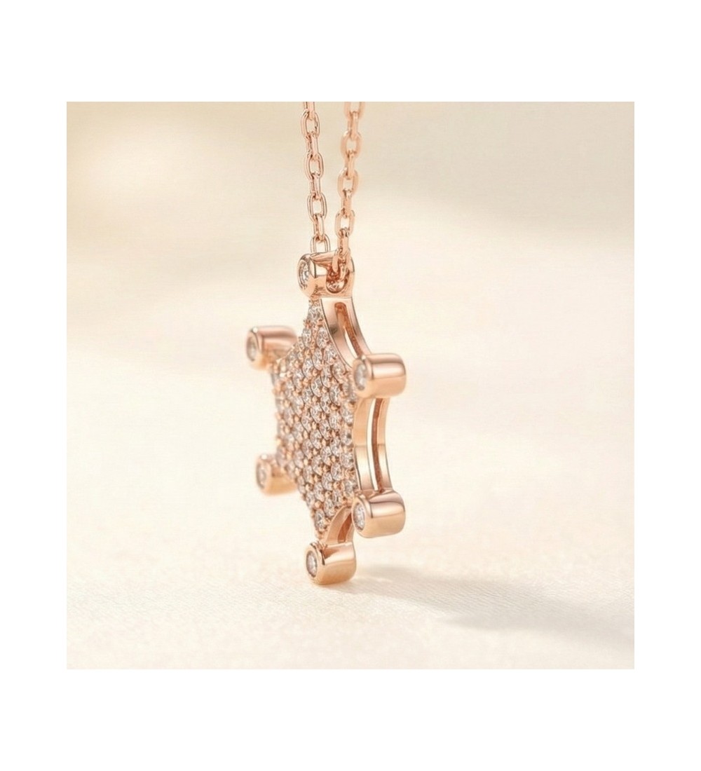 Starburst Pendant Necklace – Silver Finish