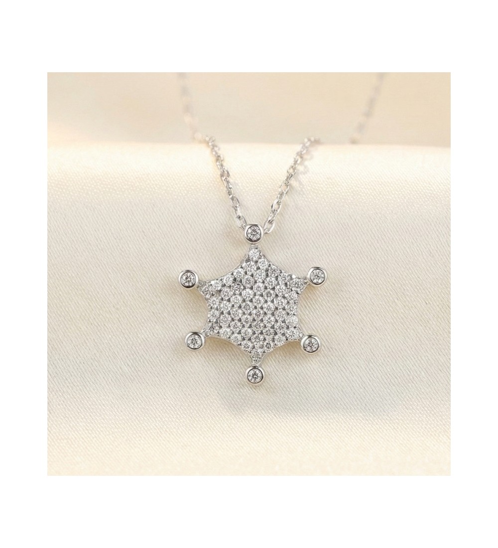 Starburst Pendant Necklace – Silver Finish