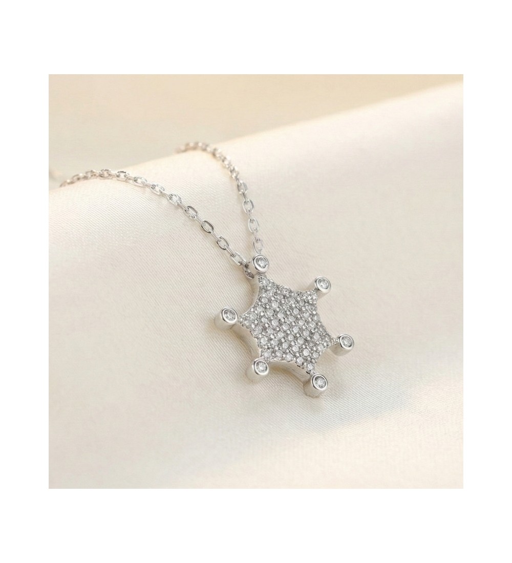 Starburst Pendant Necklace – Silver Finish
