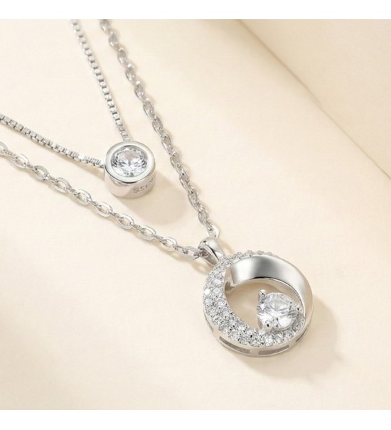 Luna Dual Layer Necklace – Available in Silver & Rose Gold