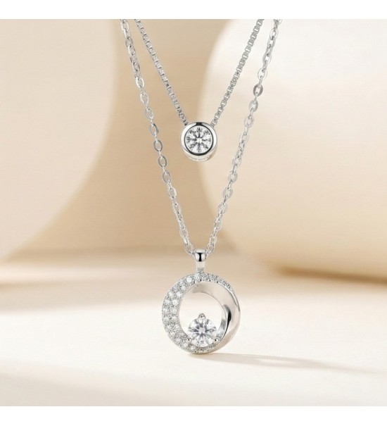 Luna Dual Layer Necklace – Available in Silver & Rose Gold