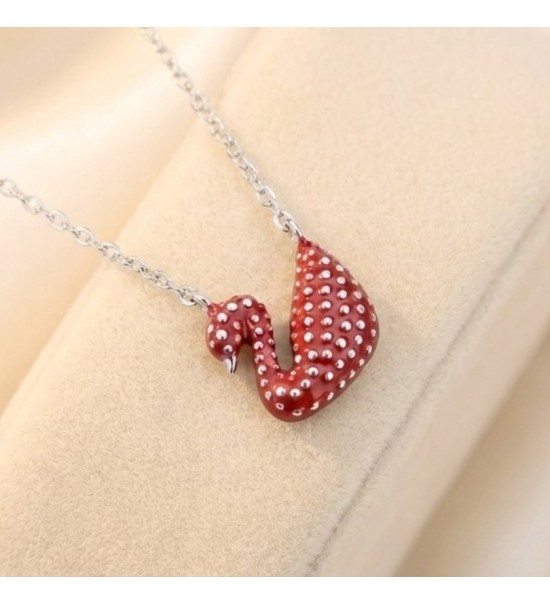 Red Swan Pendant Necklace – Silver Finish