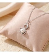Swan Pearl Pendant Necklace – Rose Gold