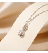 Swan Pearl Pendant Necklace – Rose Gold