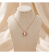 Pearl Heart Pendant Necklace – Rose Gold