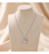 Elegant Swan Pendant Necklace in Rose Gold – Sparkling Zircon Jewelry