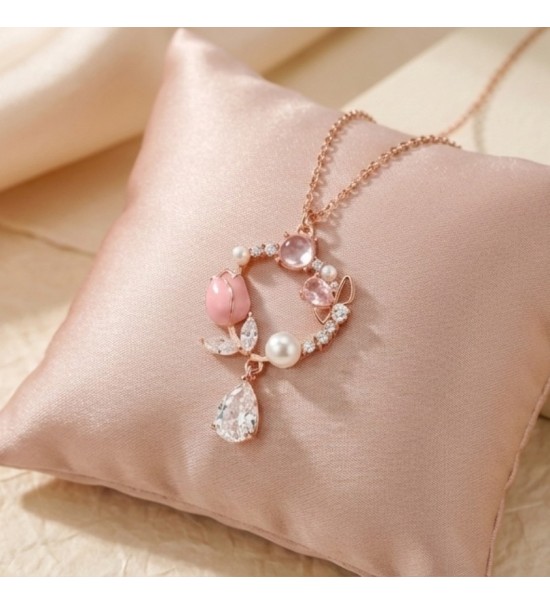 Blossom Charm Necklace – Silver & Rose Gold Variants