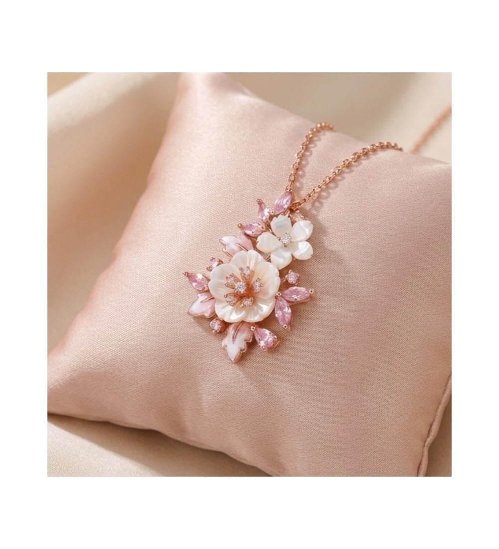Blossom Elegance Necklace & Earrings Set – Rose Gold & Pink Crystals