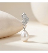 Wave Pearl Drop Earrings – Silver