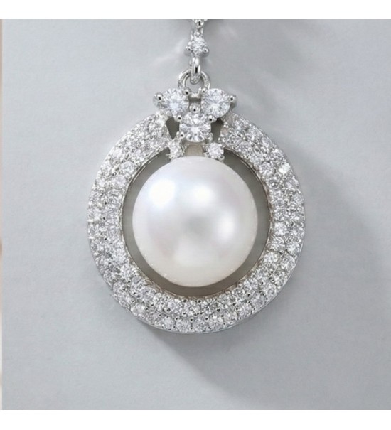 Eternal Pearl Circle Drop Earrings – Silver