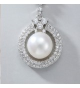 Eternal Pearl Circle Drop Earrings – Silver