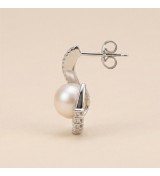 Celestial Pearl Halo Earrings – Silver