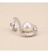 Celestial Pearl Halo Earrings – Silver