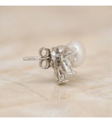 Radiant Pearl Bloom Earrings – Silver