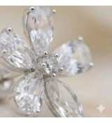 Crystal Bloom Earrings – Silver & Rose Gold Floral Studs