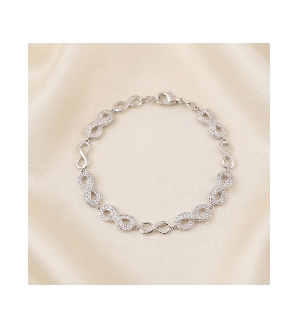 Infinity Link Bracelet – Sterling Silver with Crystal Infinity Accents