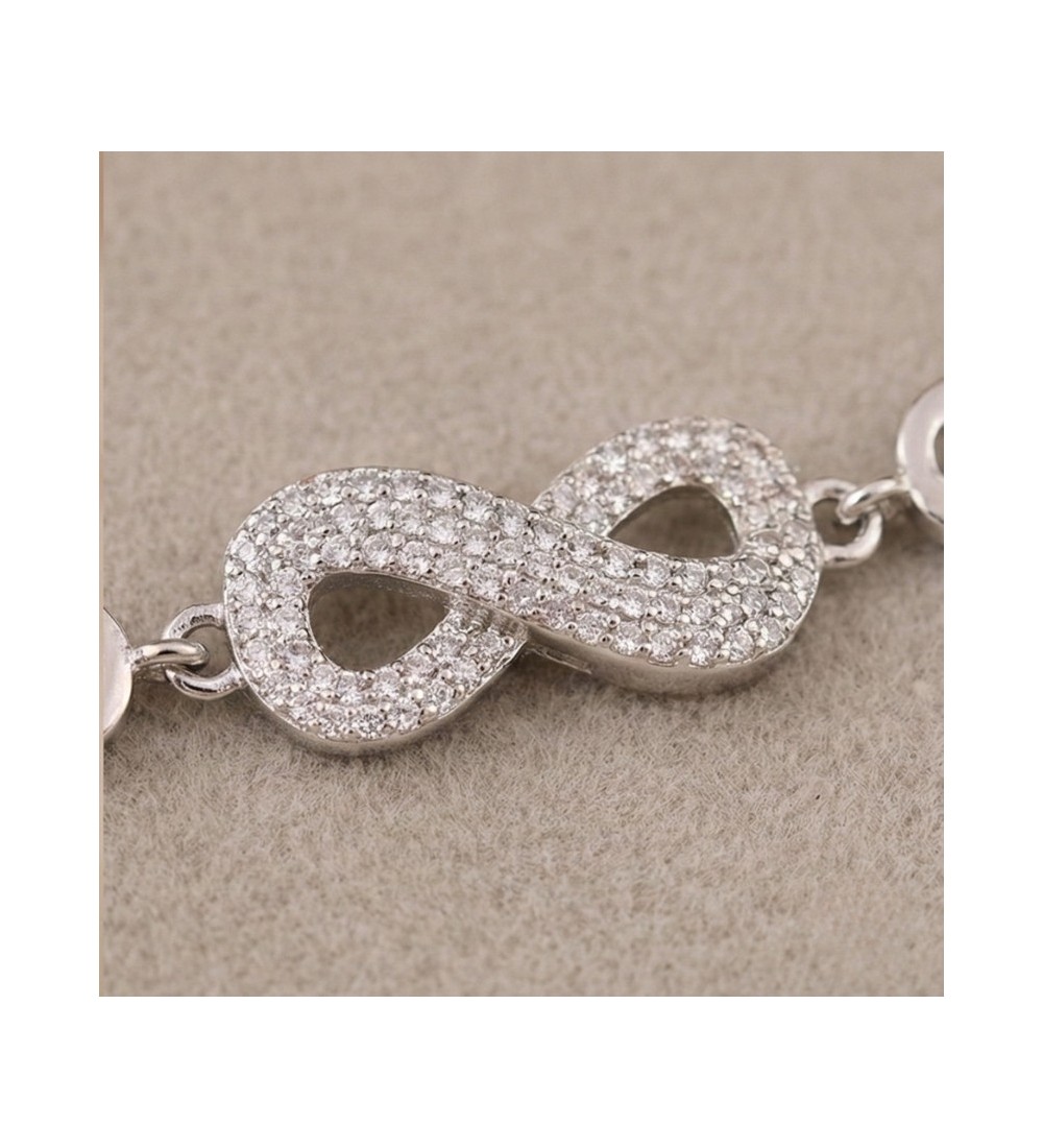 Infinity Link Bracelet – Sterling Silver with Crystal Infinity Accents