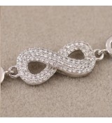 Infinity Link Bracelet – Sterling Silver with Crystal Infinity Accents