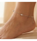 Sparkling Bead Anklet – 925 Sterling Silver Elegant Footwear Jewelry