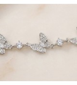 Flutter Grace Bracelet – Butterfly Charm Bracelet in Silver & Rose Gold
