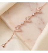 Flutter Grace Bracelet – Butterfly Charm Bracelet in Silver & Rose Gold