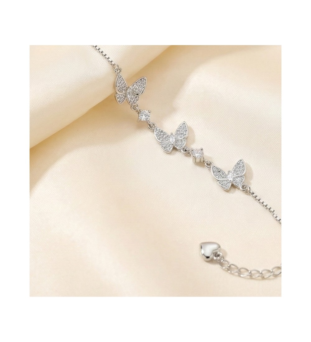 Flutter Grace Bracelet – Butterfly Charm Bracelet in Silver & Rose Gold